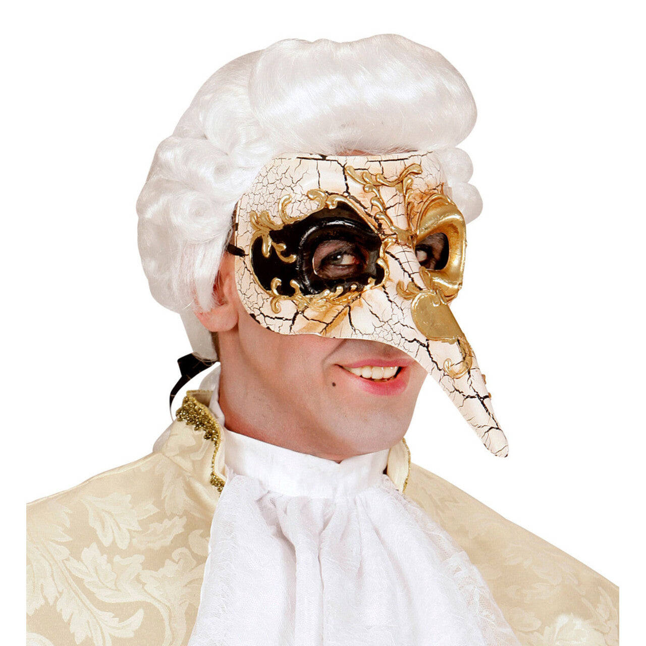 Op deze afbeelding zie je een Accessoires, van het merk Widmann. Klassiek Luxe Venetiemasker, Lange Neus