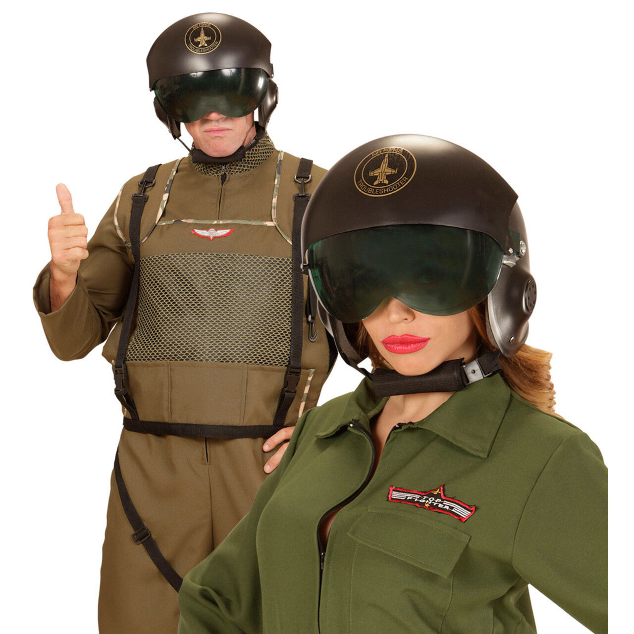 Op deze afbeelding zie je een Accessoires, van het merk Widmann. Stoere Helm Straaljager Piloot