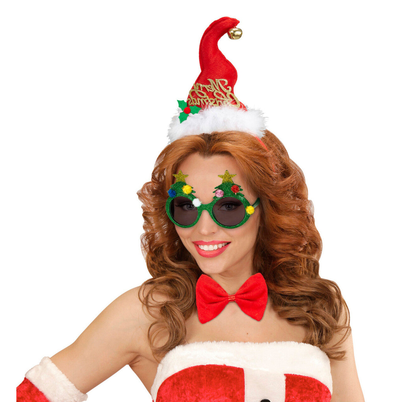 Op deze afbeelding zie je een Accessoires, van het merk Widmann. Vrolijke Bril, Kerstboom