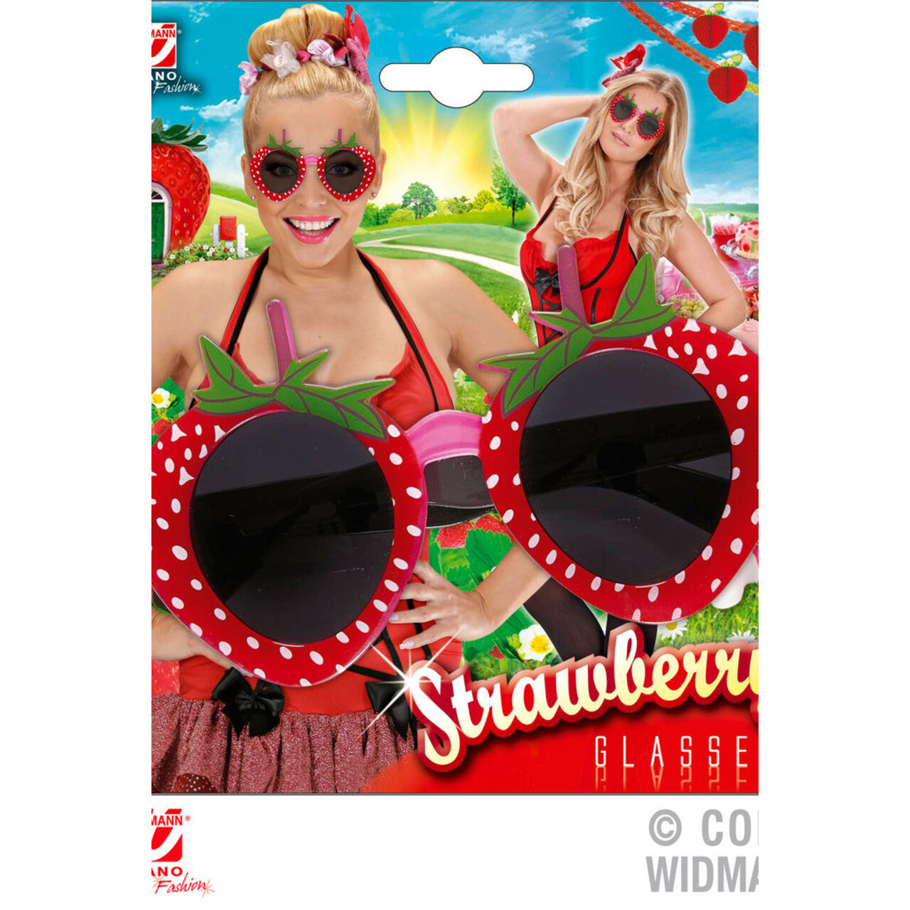 Op deze afbeelding zie je een Accessoires, van het merk Widmann. Grappige Bril, Aardbeien