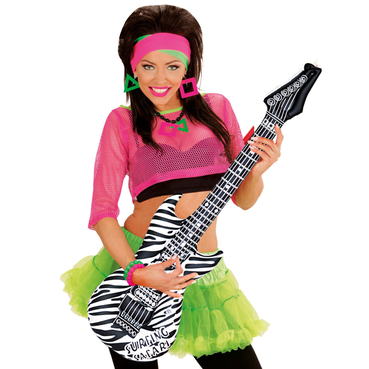 Op deze afbeelding zie je een Accessoires, van het merk Widmann. Grappige Opblaasbare Gitaar 105 Centimeter