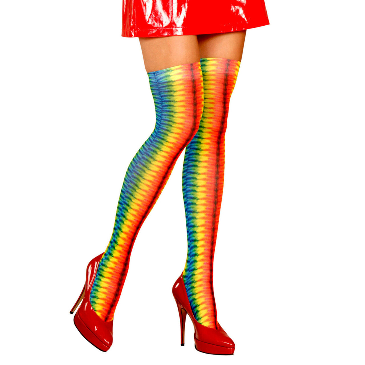 Op deze afbeelding zie je een Accessoires, van het merk Widmann. Hippi Pippi Tie Dye Panty Hoog