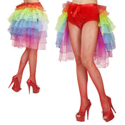 Op deze afbeelding zie je een Kostuums, van het merk Widmann. Show Omslagrok Fantasy Glitter Regenboogkleuren