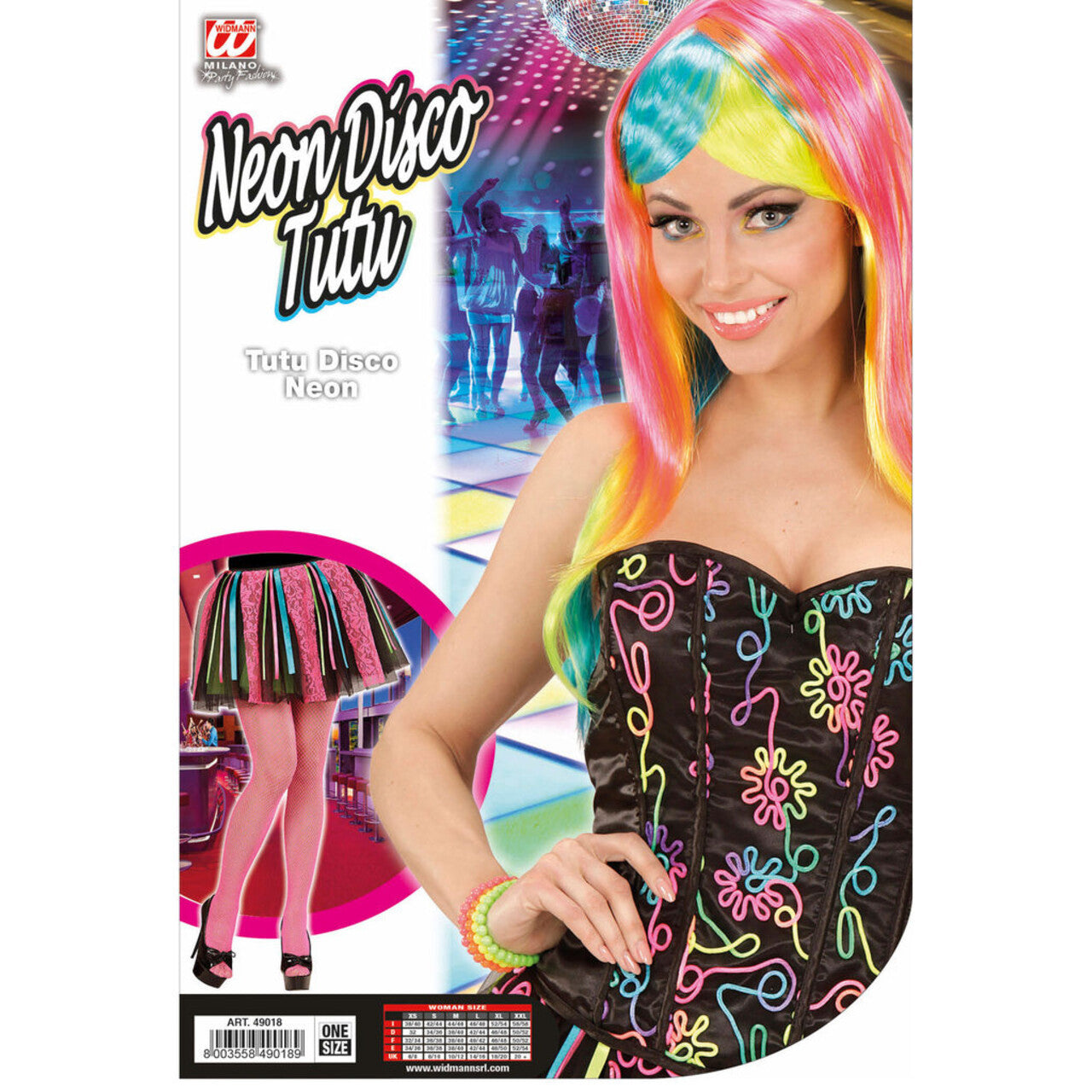 Op deze afbeelding zie je een Accessoires, van het merk Widmann. Dans Tutu, Neon Disco Meerkleurig