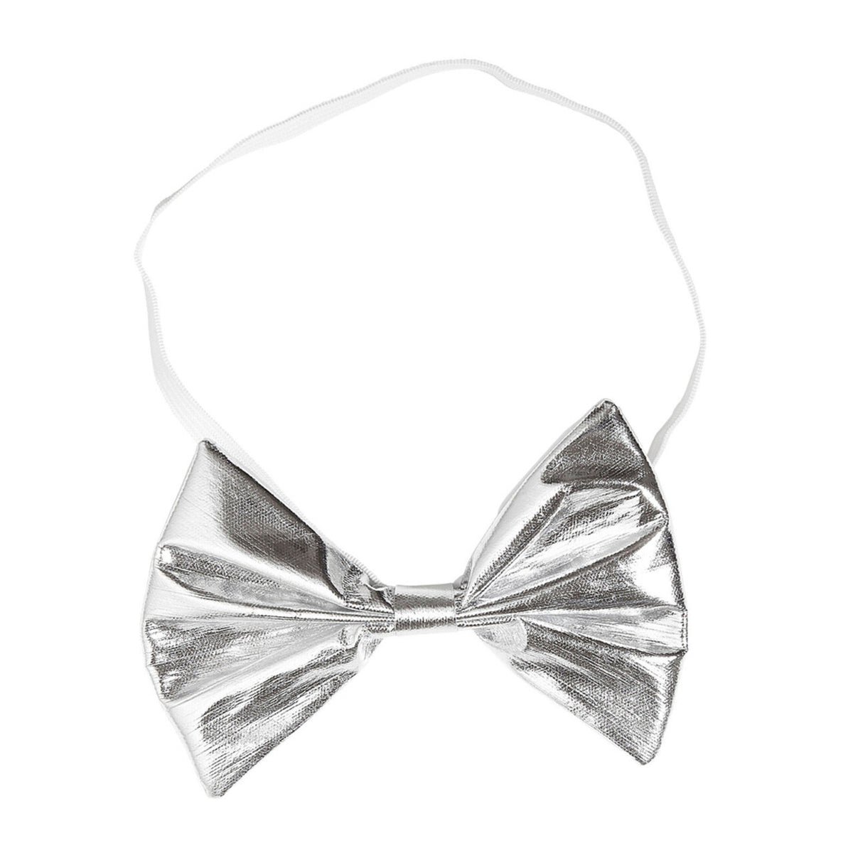 Op deze afbeelding zie je een Accessoires, van het merk Widmann. Circus En Show Strikje Metallic, Zilver