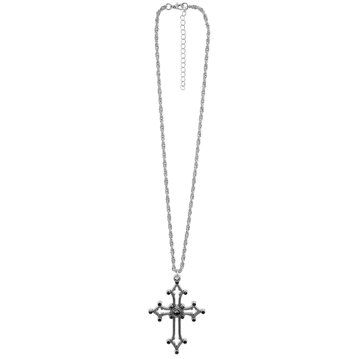 Op deze afbeelding zie je een Accessoires, van het merk Widmann. Ketting Gothic Kruis Zwart