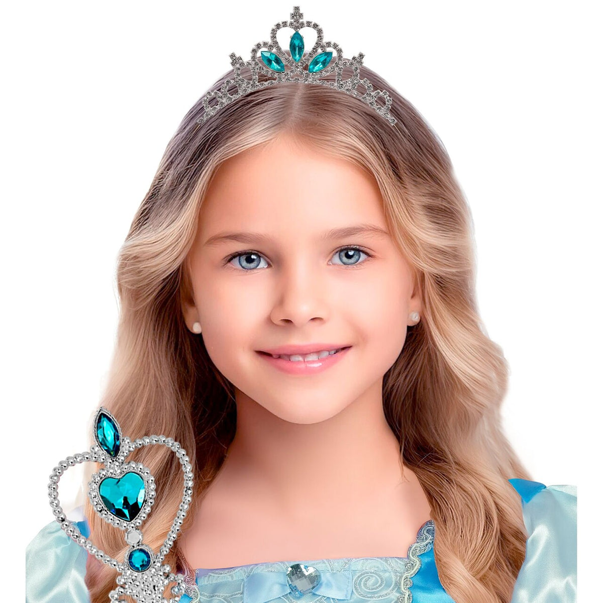Op deze afbeelding zie je een Accessoires, van het merk Widmann. Blue Ice Princess Kind Tiara