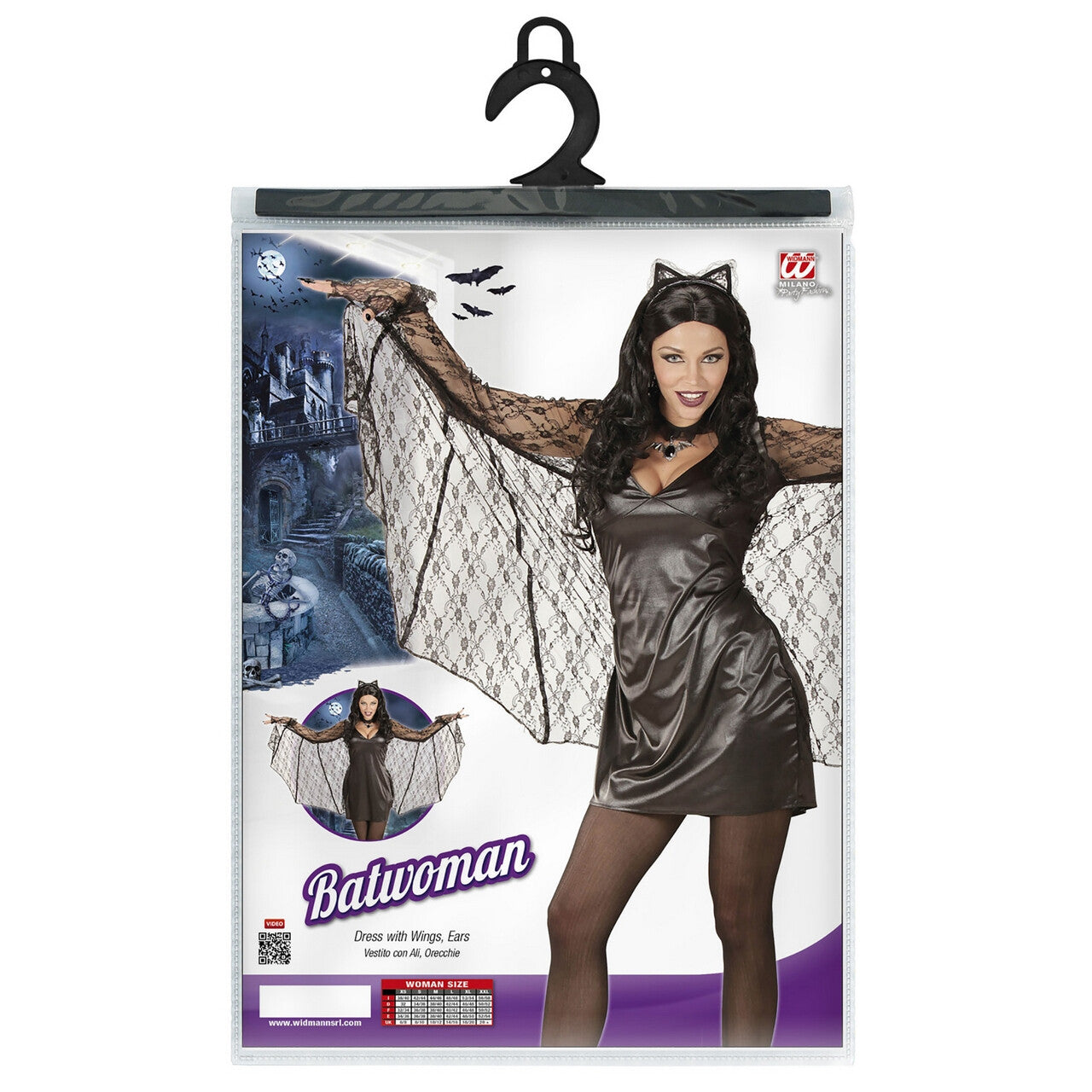 Op deze afbeelding zie je een Kostuums, van het merk Widmann. Vleermuis Vrouw Sexy Cave Kostuum