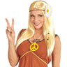 Hippie-Perücke Dammy Mit Blumenkranz Blond