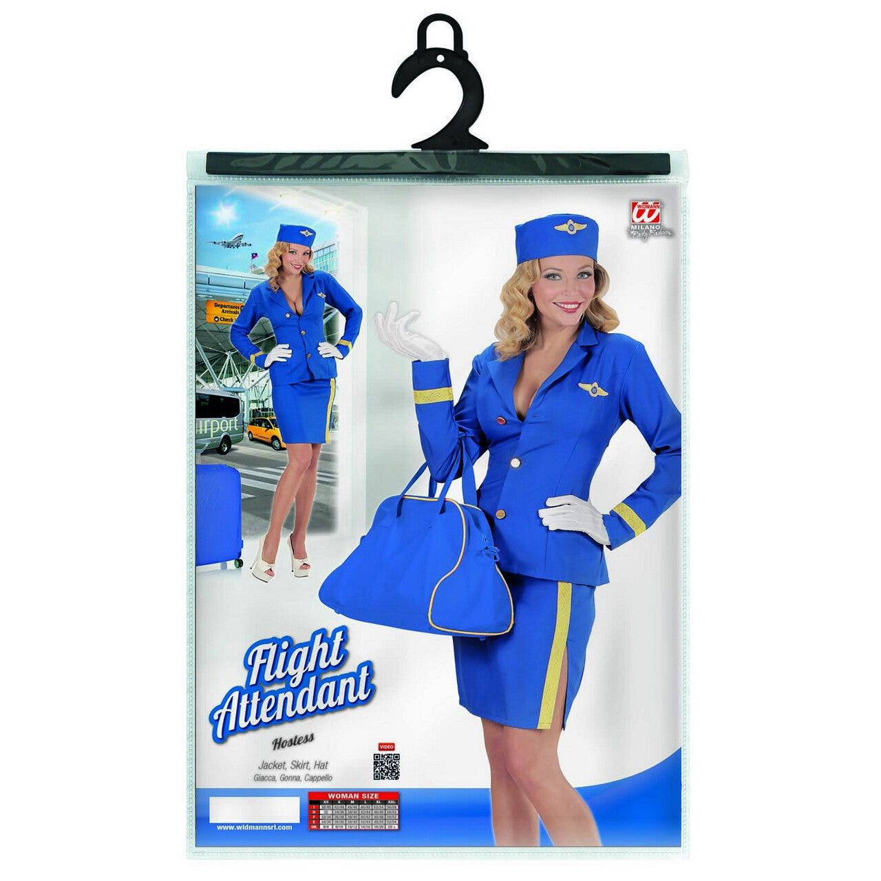 Op deze afbeelding zie je een Kostuums, van het merk Widmann. Koninklijke Stewardess Vrouw Kostuum