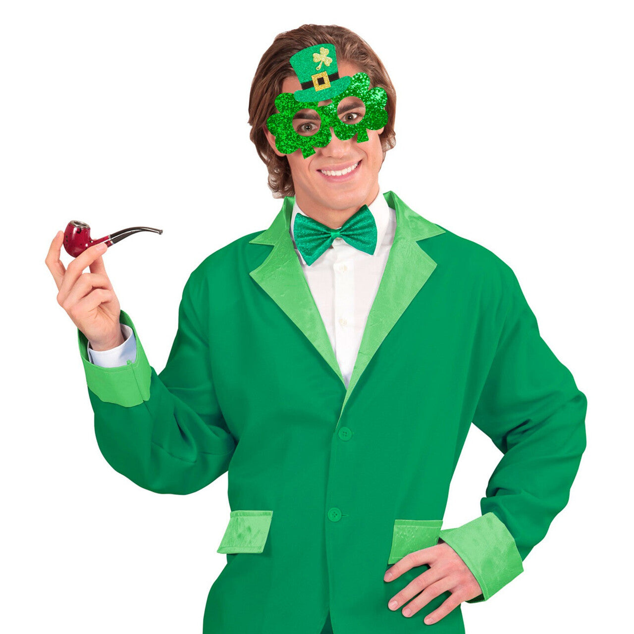 Op deze afbeelding zie je een Accessoires, van het merk Widmann. Ierse Bril, Klavertjes St. Patricks Day