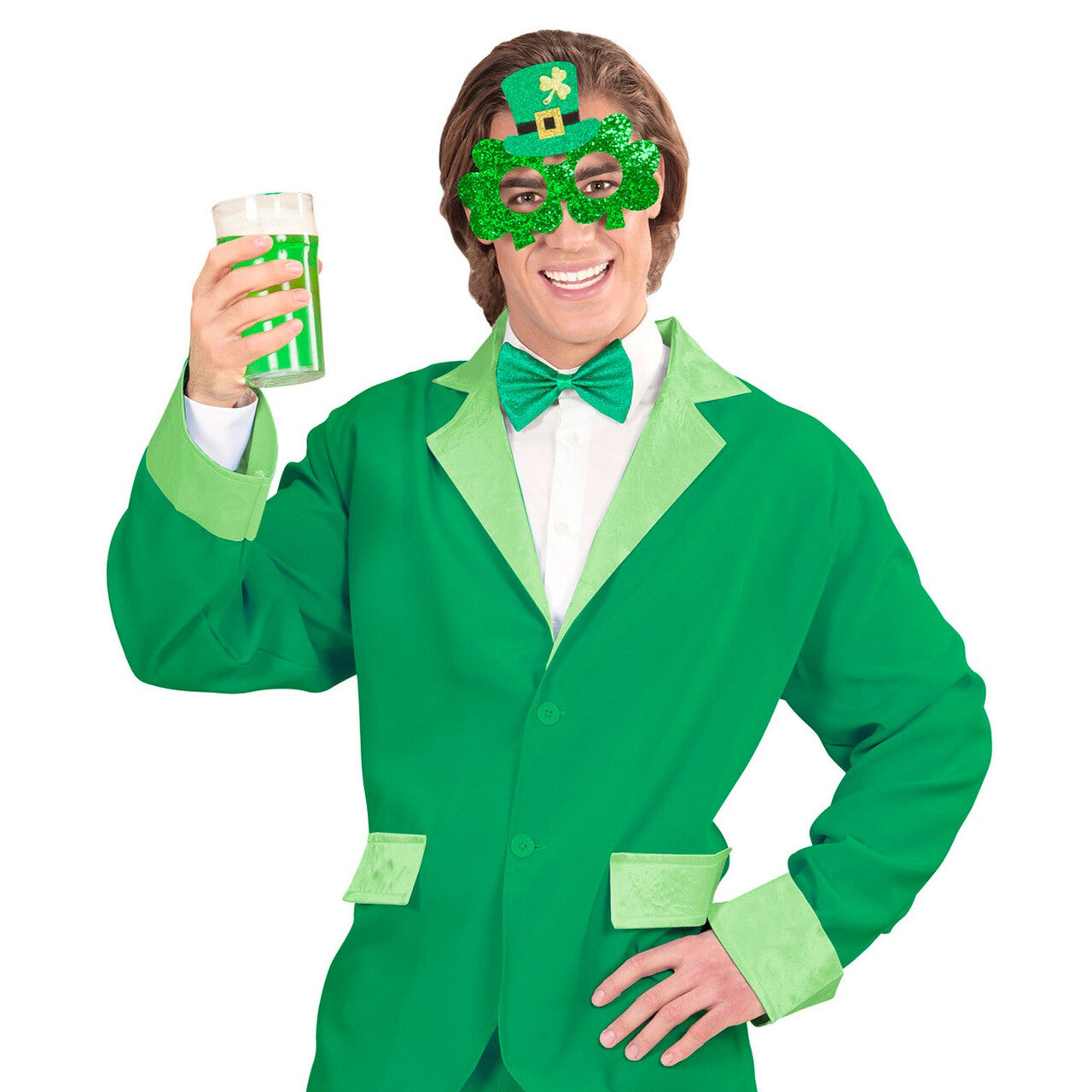 Op deze afbeelding zie je een Accessoires, van het merk Widmann. Ierse Bril, Klavertjes St. Patricks Day