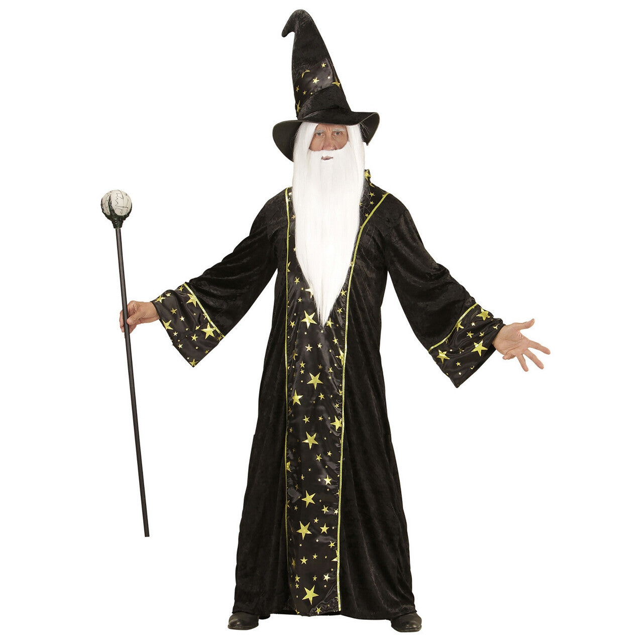Op deze afbeelding zie je een Kostuums, van het merk Widmann. Wizzard Fantasy Tovenaar Man Kostuum