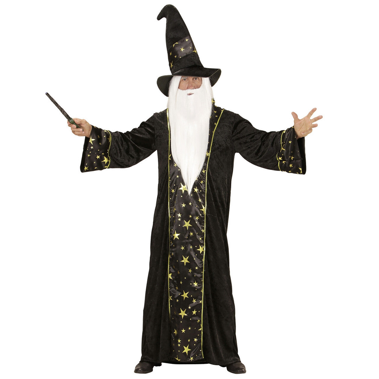 Op deze afbeelding zie je een Kostuums, van het merk Widmann. Wizzard Fantasy Tovenaar Man Kostuum