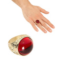 Massiver Goldring Mit Rotem Edelstein