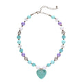 Collier Porte-Bonheur Avec Cœur Bleu Azur