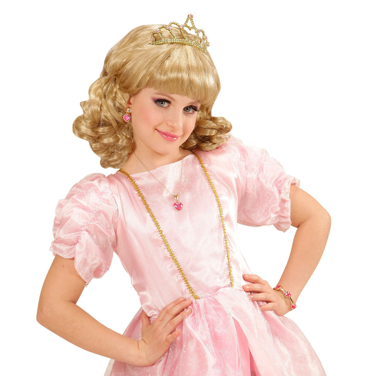Op deze afbeelding zie je een Accessoires, van het merk Widmann. Prinses Ketting, Oorbellen Armband Goud