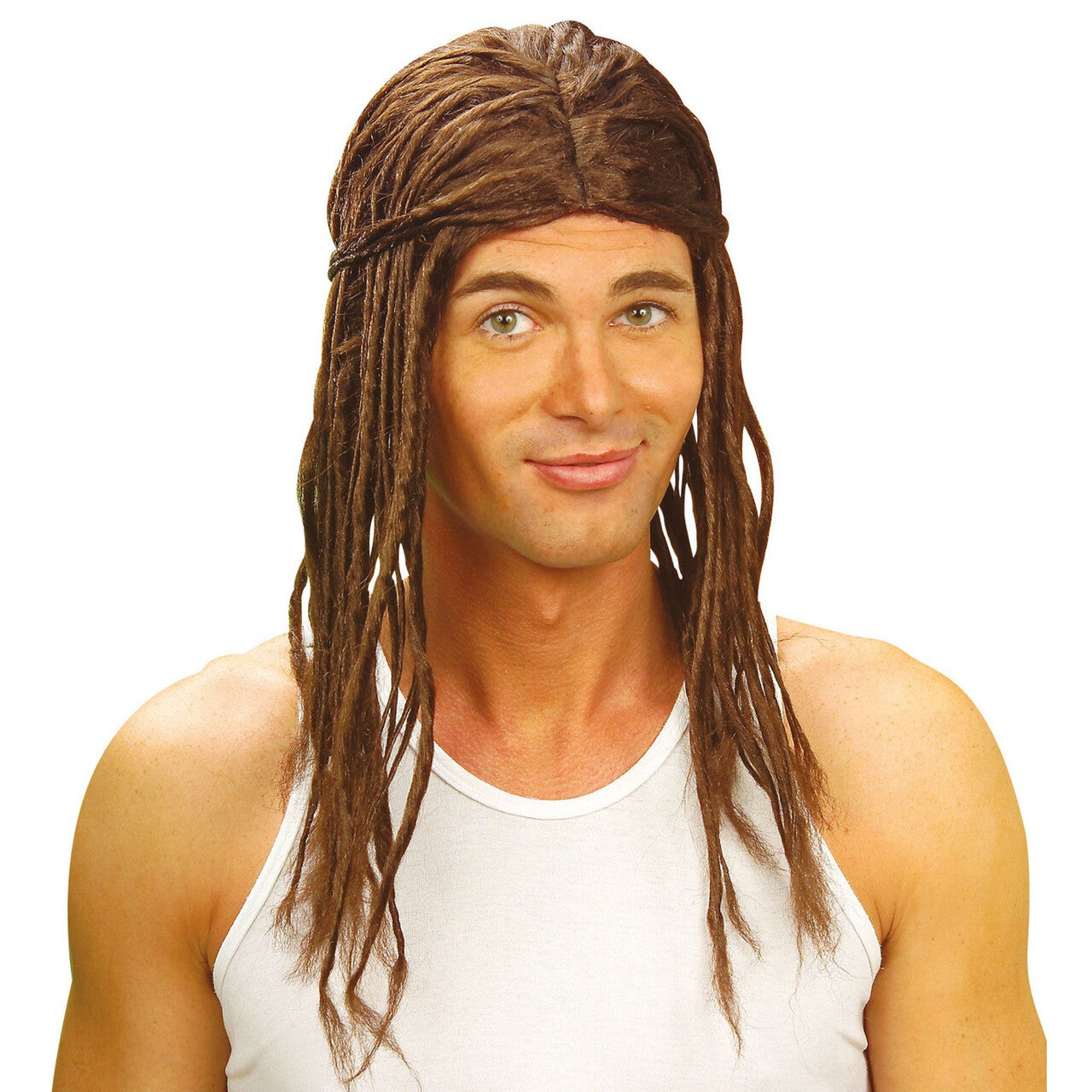 Op deze afbeelding zie je een Accessoires, van het merk Widmann. Rasta Pruik, Dreadlocks Bruin