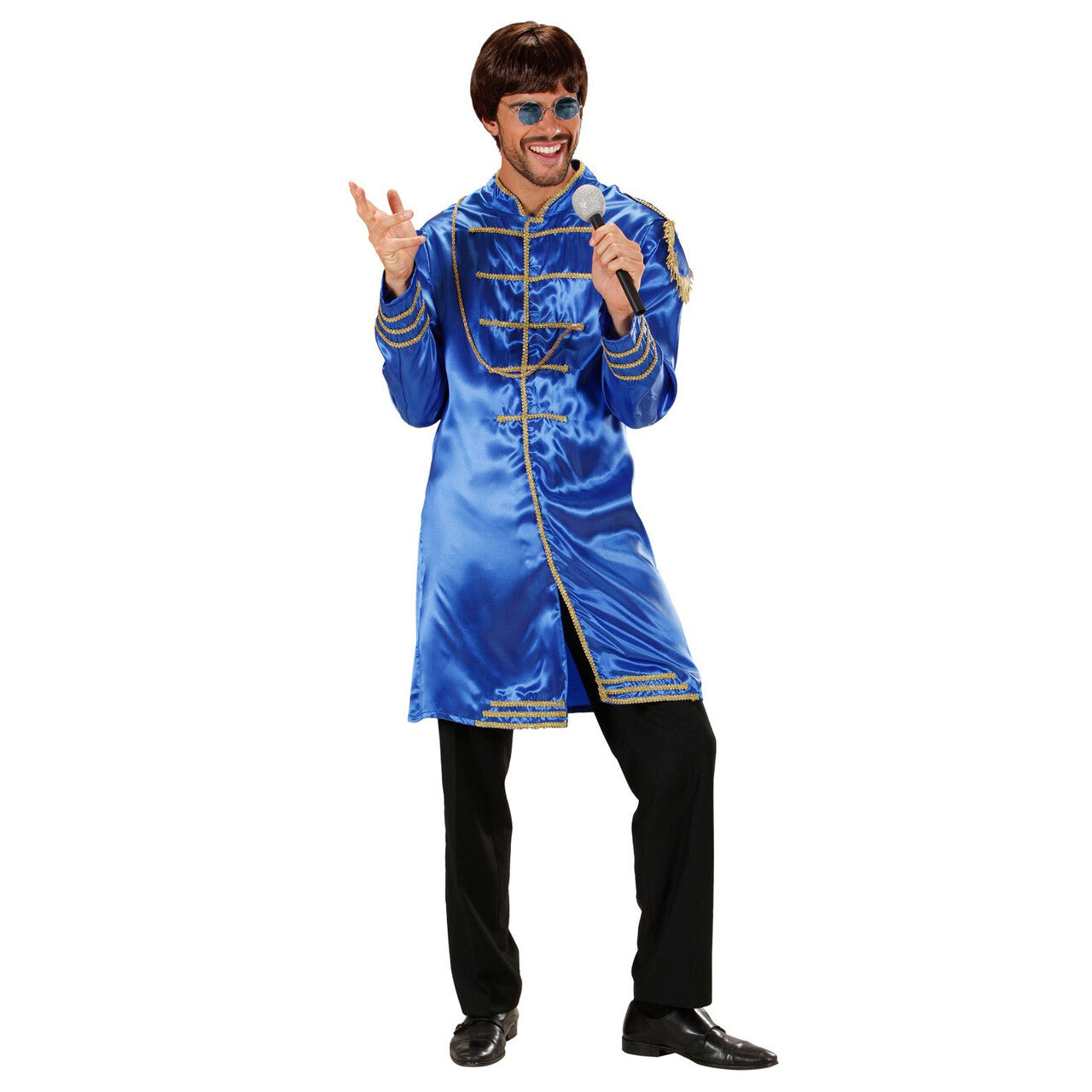 Op deze afbeelding zie je een Accessoires, van het merk Widmann. Freaky Bril, Hippie Blauw Glas