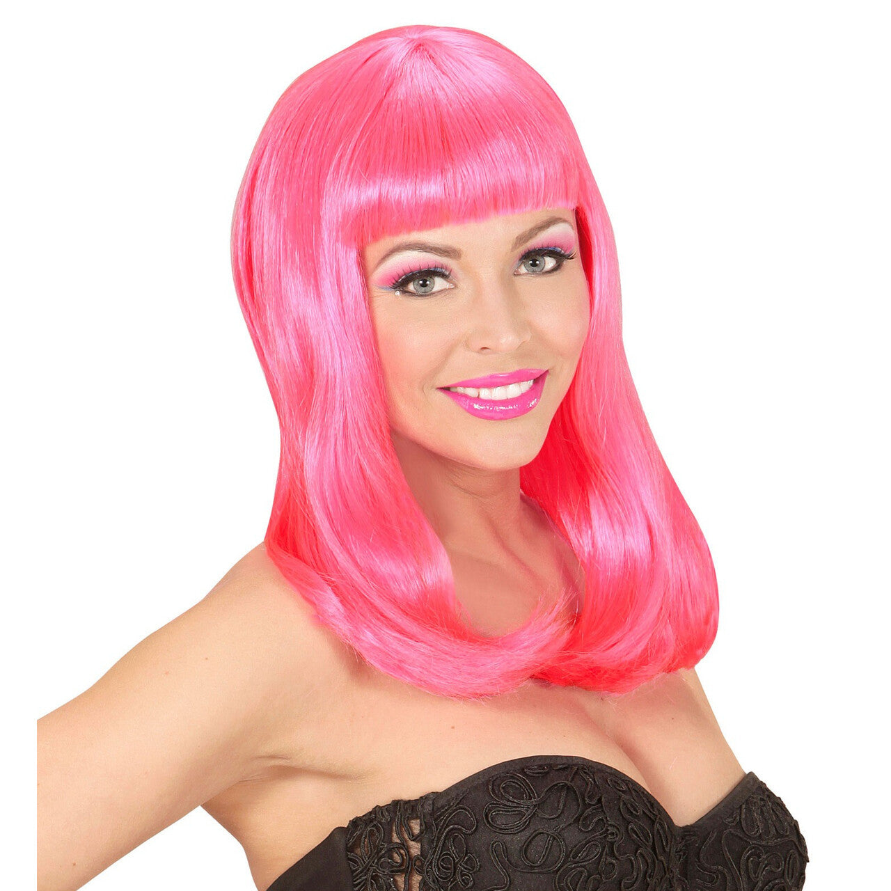 Op deze afbeelding zie je een Accessoires, van het merk Widmann. Bob Pruik, Patsy Neon Roze