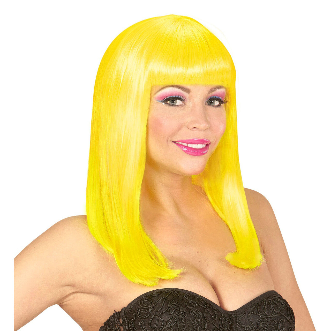 Op deze afbeelding zie je een Accessoires, van het merk Widmann. Bob Pruik, Patsy Neon Geel