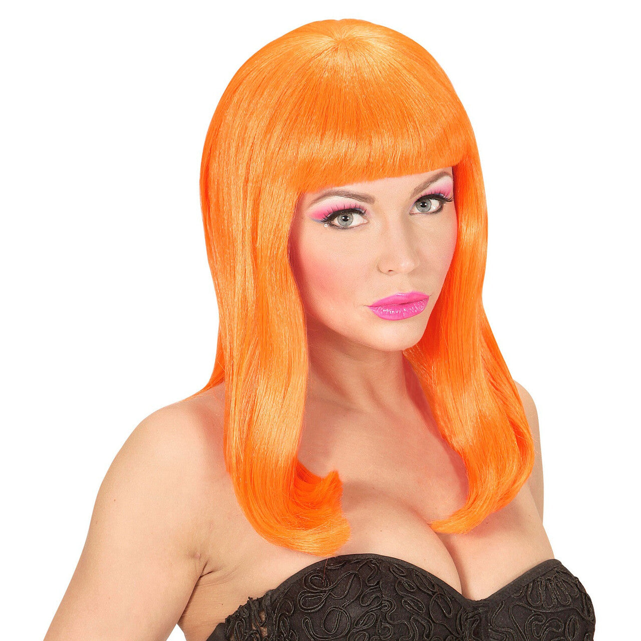 Op deze afbeelding zie je een Accessoires, van het merk Widmann. Bob Pruik, Patsy Neon Oranje