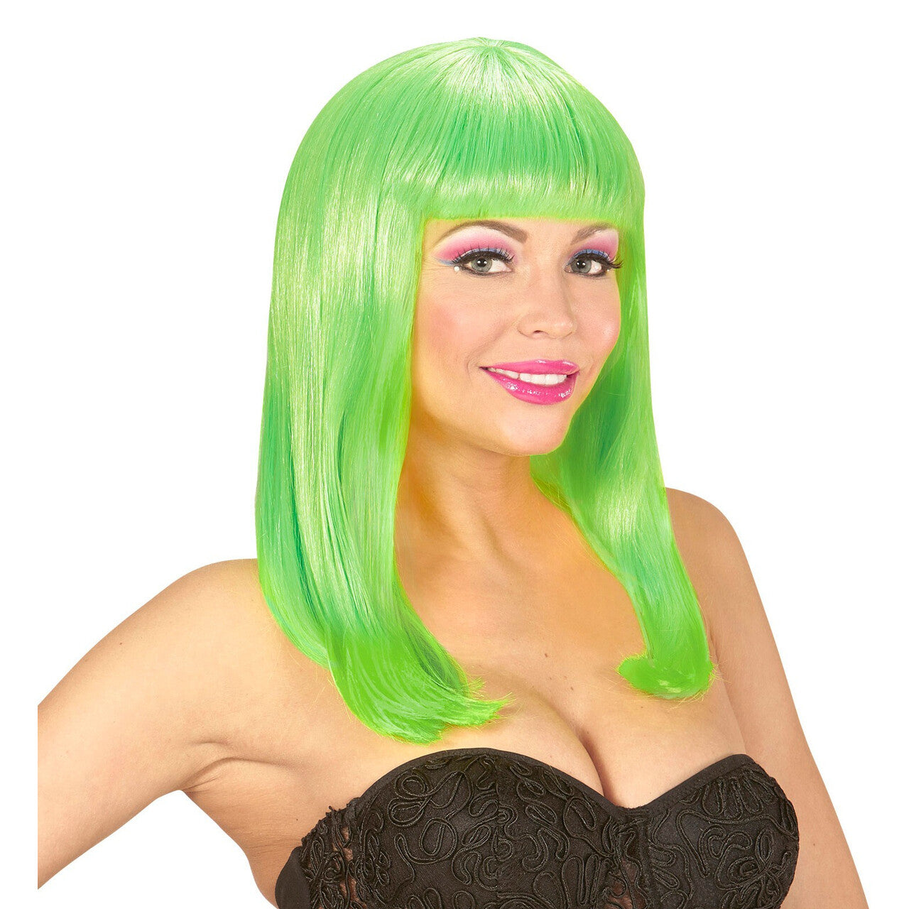 Op deze afbeelding zie je een Accessoires, van het merk Widmann. Bob Pruik, Patsy Neon Groen