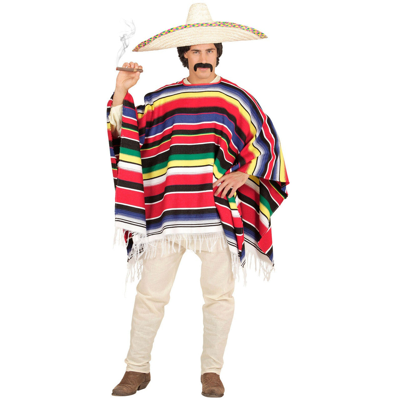 Op deze afbeelding zie je een Accessoires, van het merk Widmann. Orale Hombre Mexicaanse Poncho