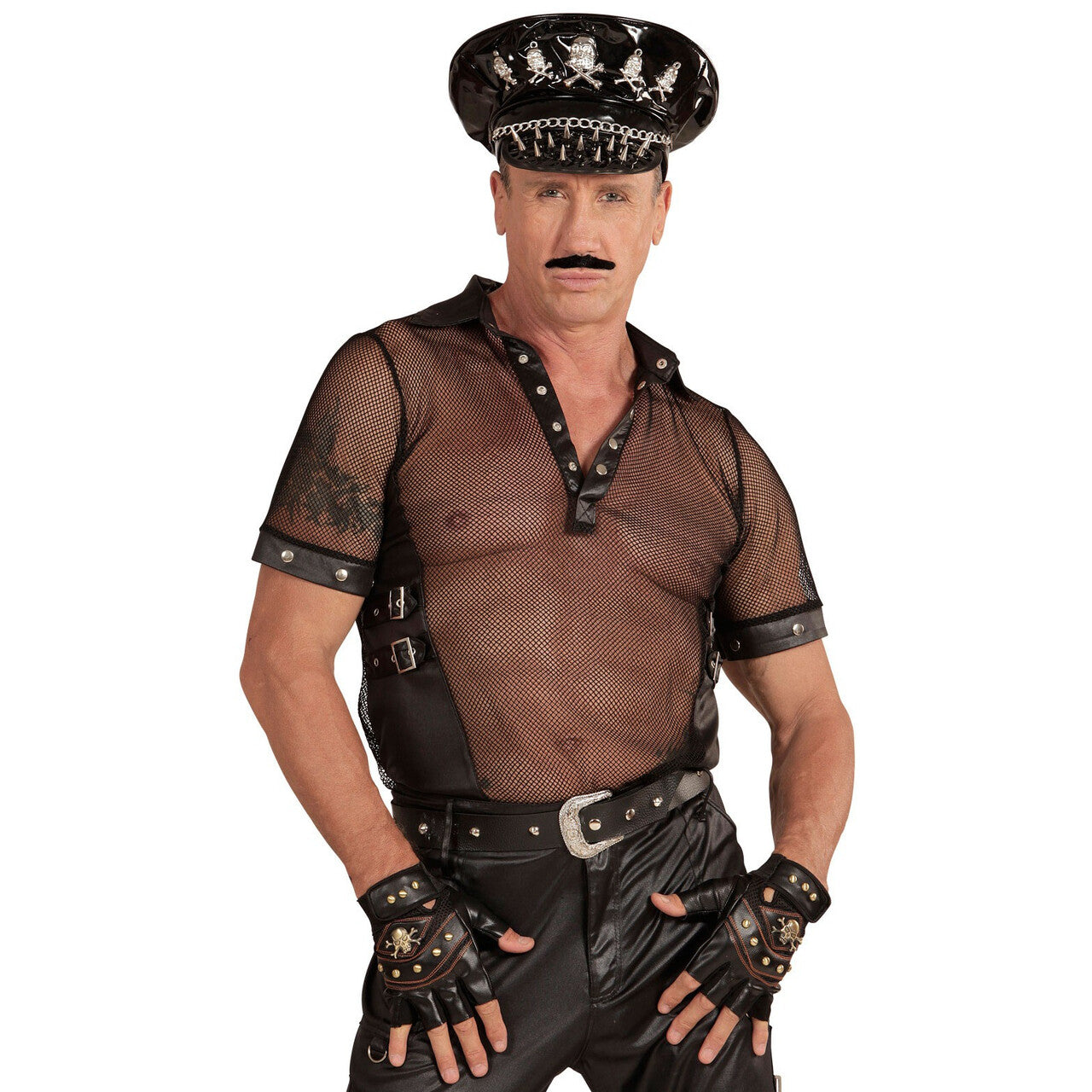 Op deze afbeelding zie je een Accessoires, van het merk Widmann. Rocker Vingerloze Handschoen Met Nagels