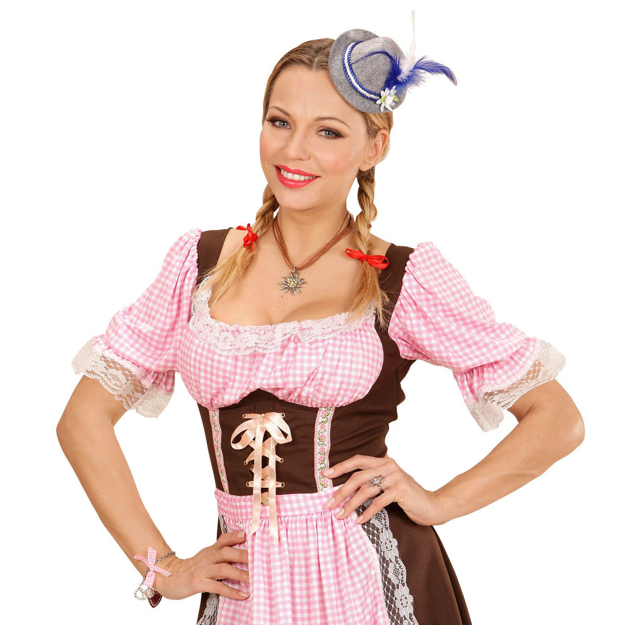 Op deze afbeelding zie je een Accessoires, van het merk Widmann. Oktoberfest Dames Mini Beierse Fedora, Blauw