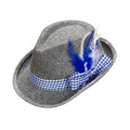 Fedora Bavarois Homme Pour Oktoberfest Avec Plumes Bleues
