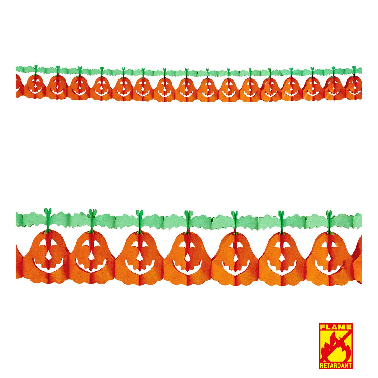Op deze afbeelding zie je een Decoratie, van het merk Widmann. Vrolijke Halloween Slinger Pompoen 4 Meter