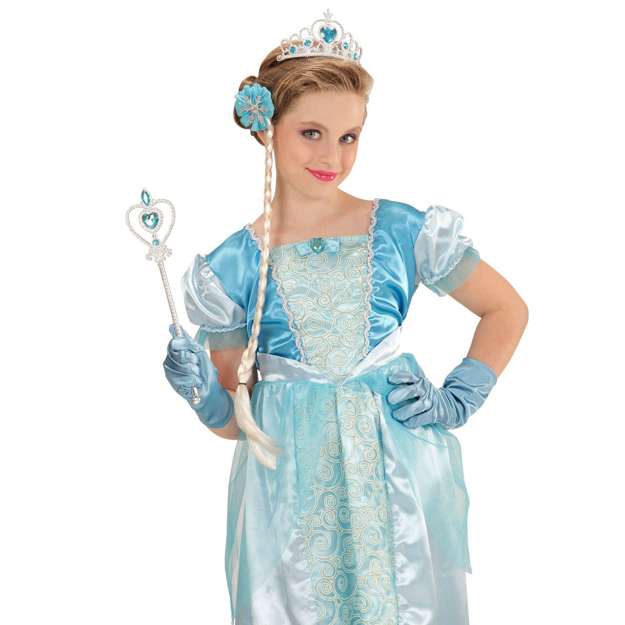 Op deze afbeelding zie je een Accessoires, van het merk Widmann. Kinder Sneeuwprinses Blauw Set