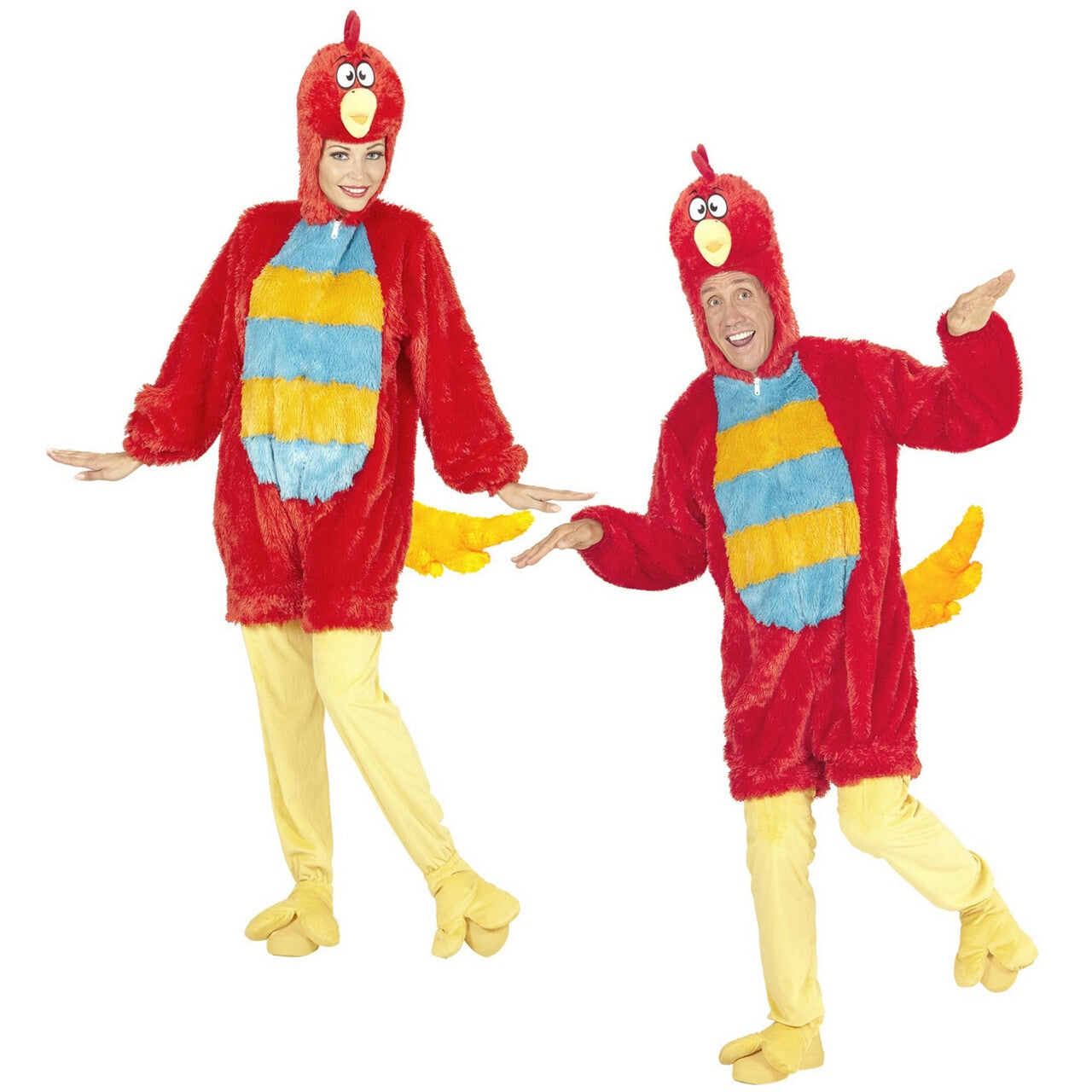 Op deze afbeelding zie je een Kostuums, van het merk Widmann. Fantasie Onesie Pluche Rode Vogel Kostuum