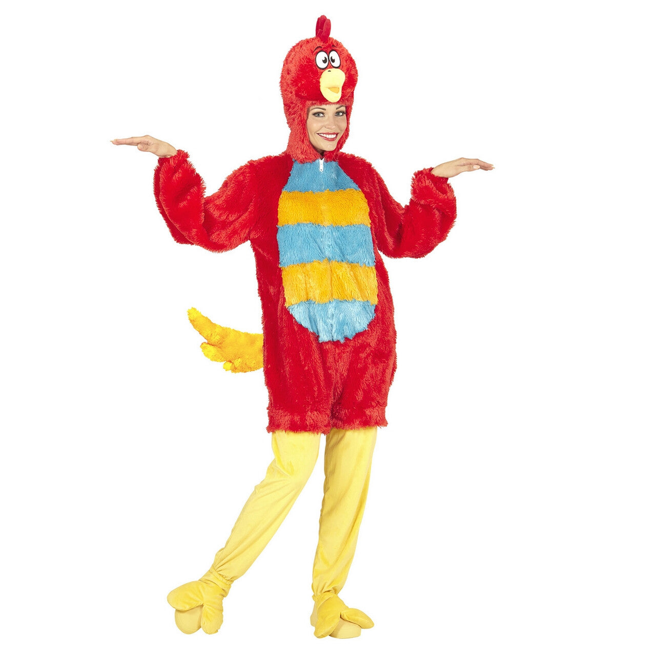 Op deze afbeelding zie je een Kostuums, van het merk Widmann. Fantasie Onesie Pluche Rode Vogel Kostuum
