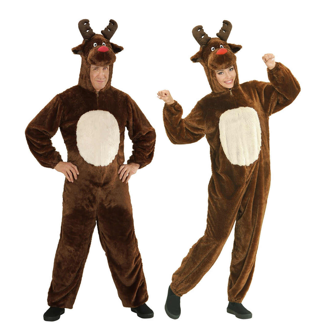 Op deze afbeelding zie je een Kostuums, van het merk Widmann. Dieren Onesie Pluche Rendier Kostuum