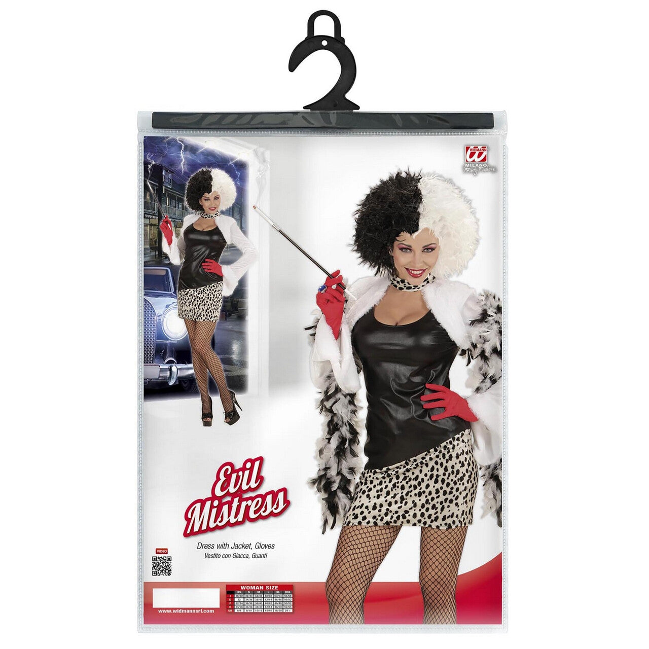 Op deze afbeelding zie je een Kostuums, van het merk Widmann. Cruella Boosaardige Minnares Vrouw Kostuum