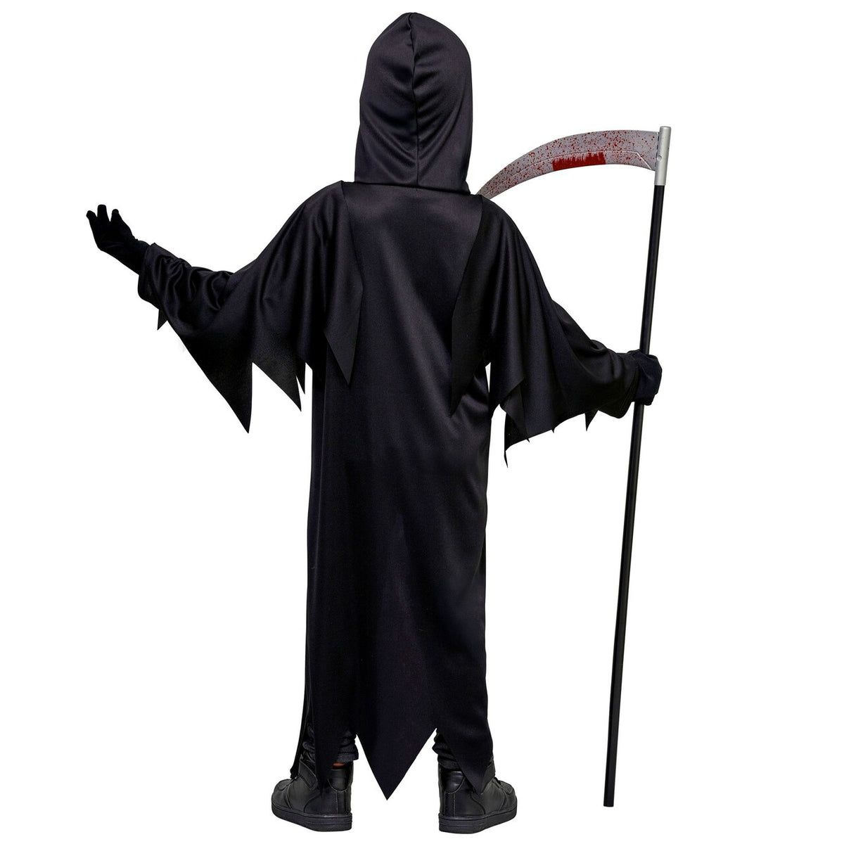 Op deze afbeelding zie je een Kostuums, van het merk Widmann. Neon Grim Reaper Kind Kostuum