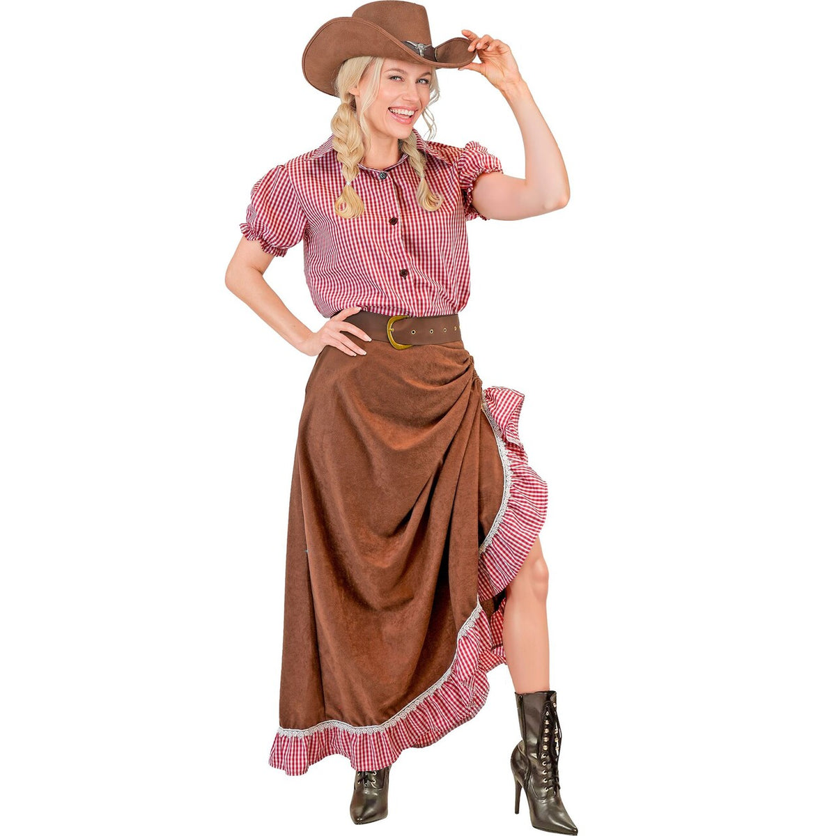 Op deze afbeelding zie je een Kostuums, van het merk Widmann. Saloon Girl Betsy Vrouw Kostuum