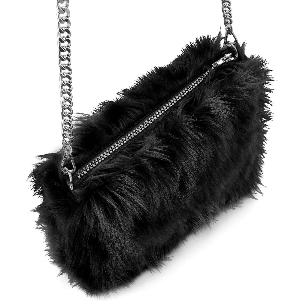 Op deze afbeelding zie je een Accessoires, van het merk Widmann. Zachte Pluche Hand Tas Zwart