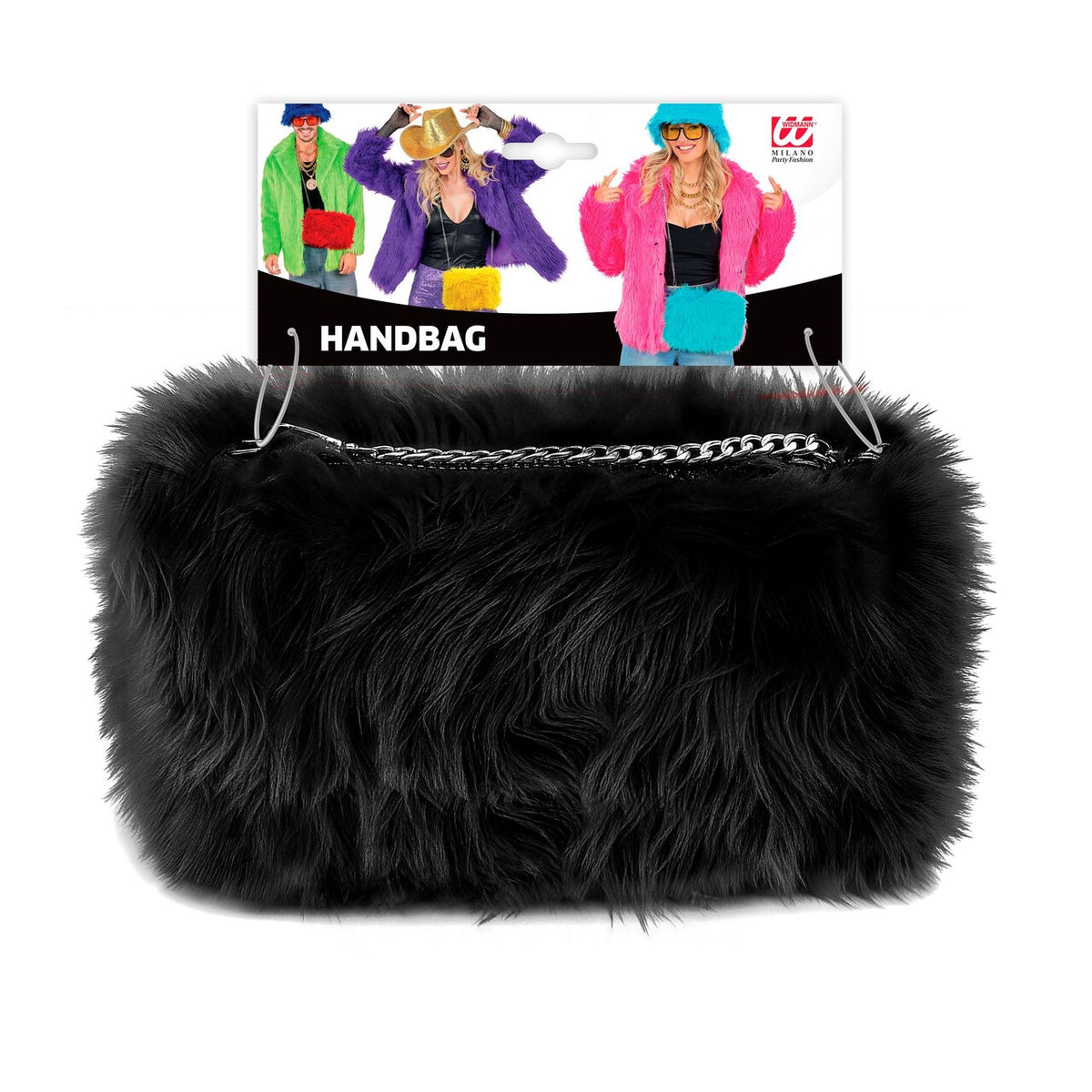 Op deze afbeelding zie je een Accessoires, van het merk Widmann. Zachte Pluche Hand Tas Zwart