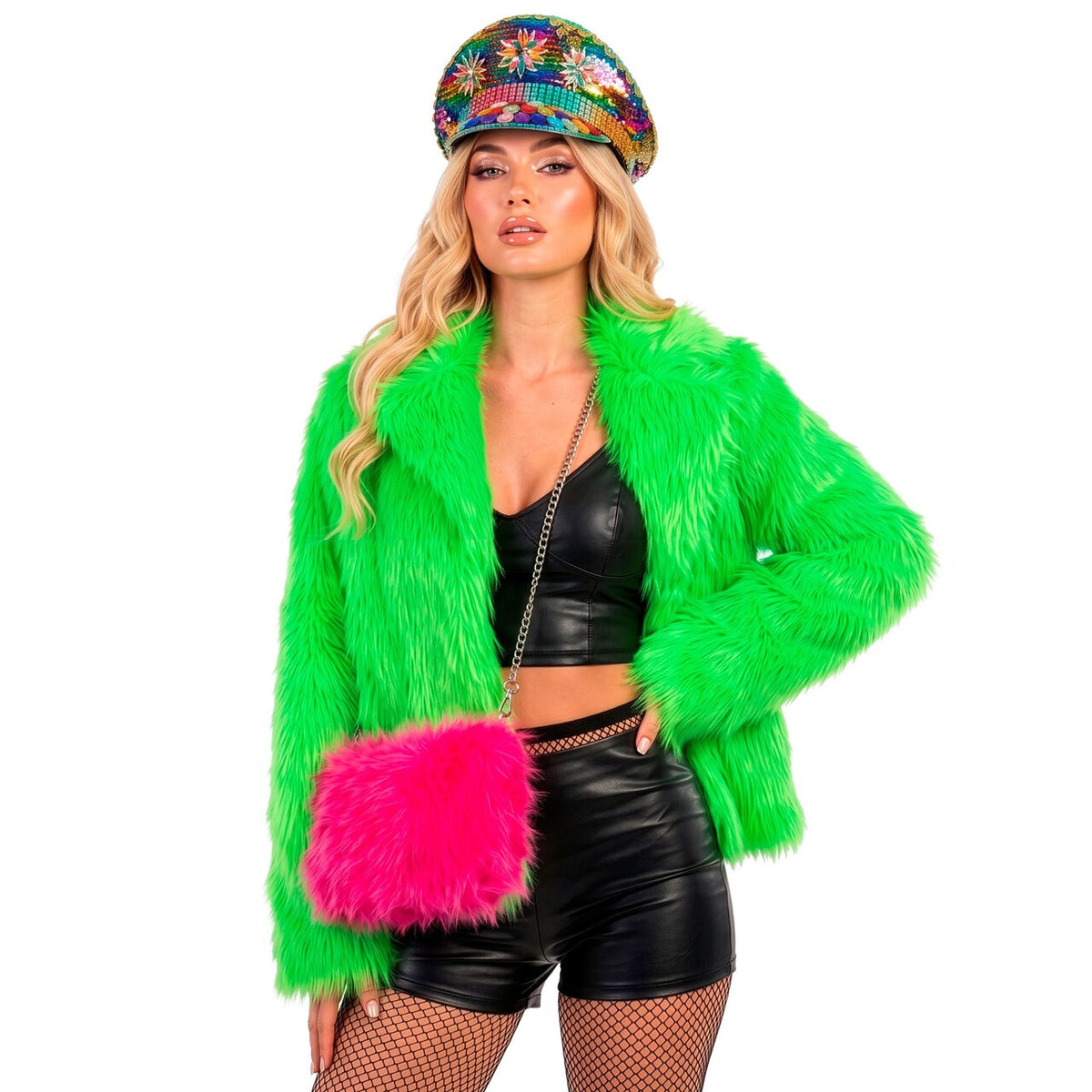 Op deze afbeelding zie je een Accessoires, van het merk Widmann. Zachte Pluche Hand Tas Neon Roze
