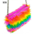 Weiche Plüsch-Handtasche Regenbogen