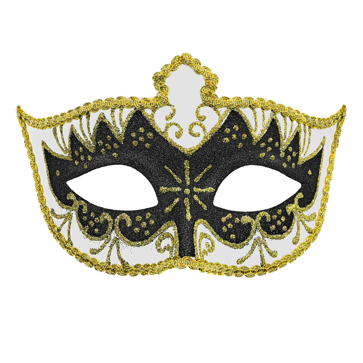 Op deze afbeelding zie je een Accessoires, van het merk Widmann. Venetiaans Gemaskerd Bal Masker Goud / Zwart