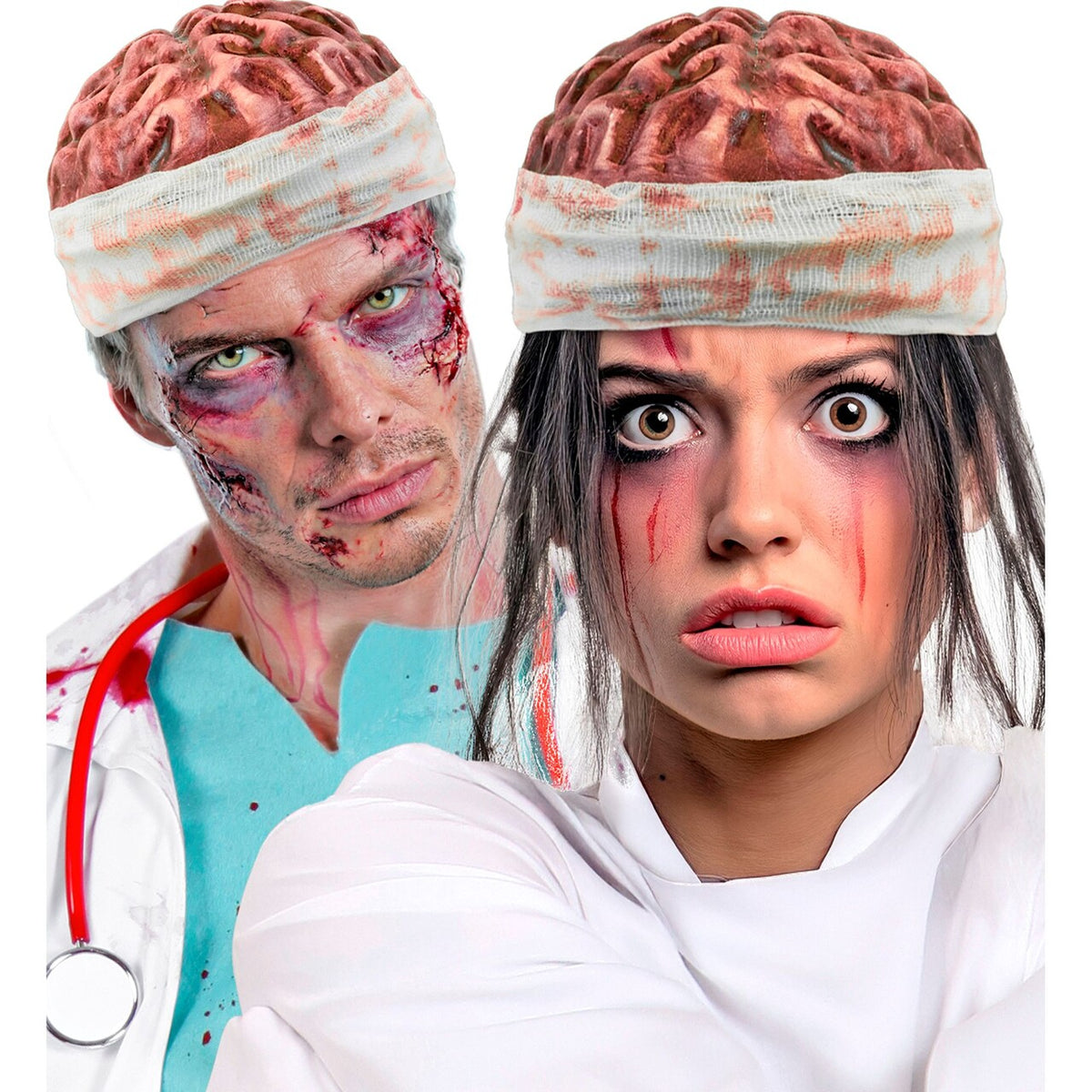 Op deze afbeelding zie je een Accessoires, van het merk Widmann. Damaged Brains Muts