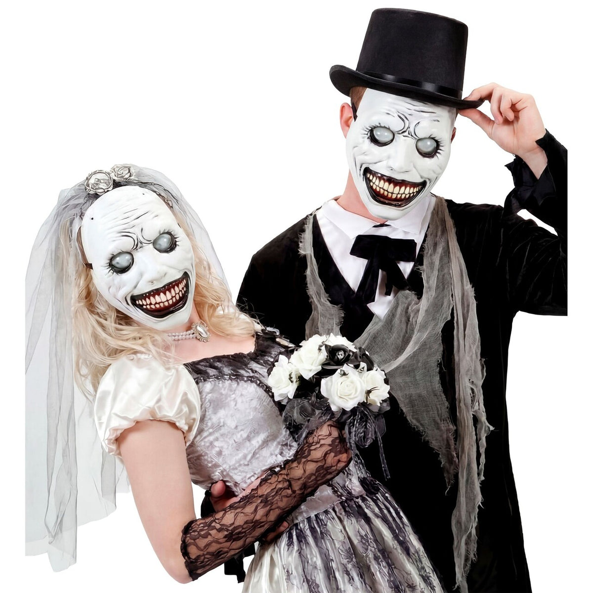 Op deze afbeelding zie je een Accessoires, van het merk Widmann. Masker White Smiling Evil Clown