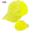 Casquette Strass Jaune Néon