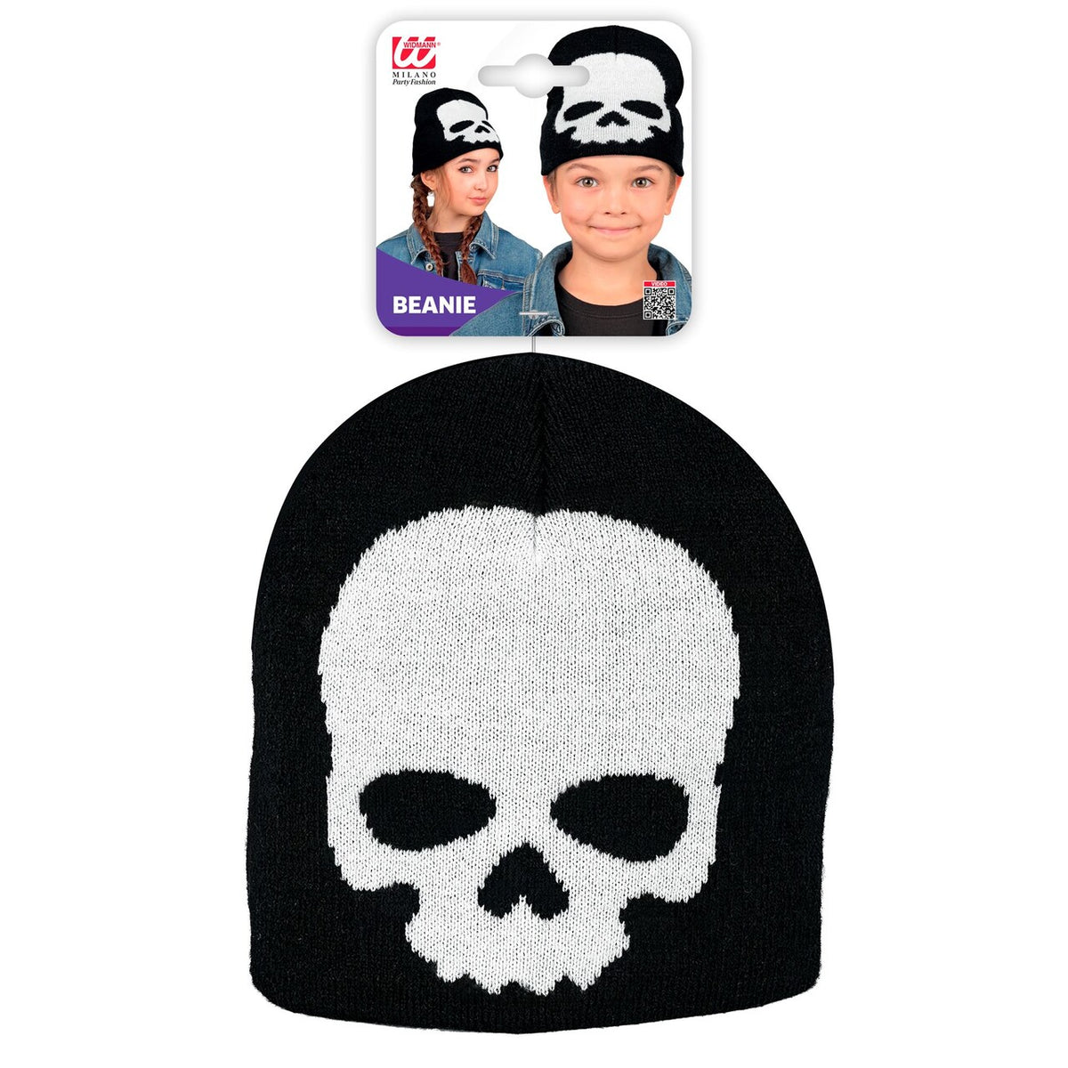 Op deze afbeelding zie je een Accessoires, van het merk Widmann. Skull Beanie