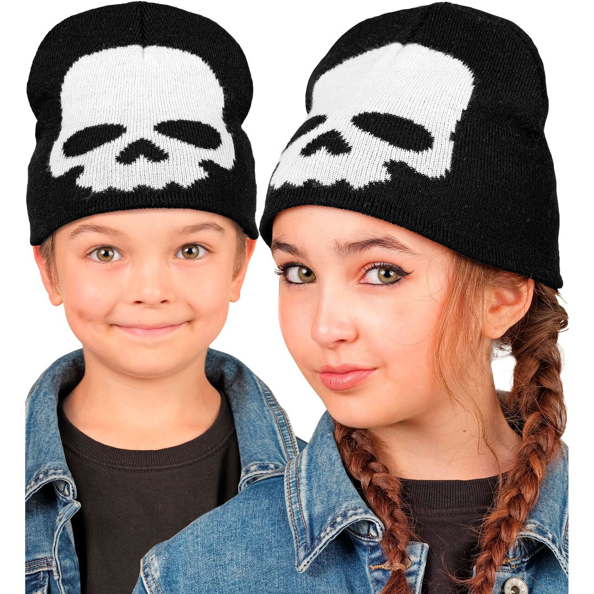 Op deze afbeelding zie je een Accessoires, van het merk Widmann. Skull Beanie