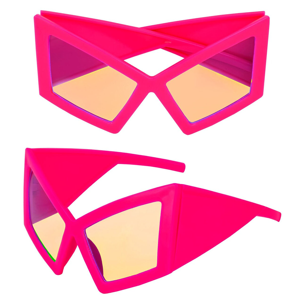 Op deze afbeelding zie je een Accessoires, van het merk Widmann. Cat Eye Bril Neon Roze